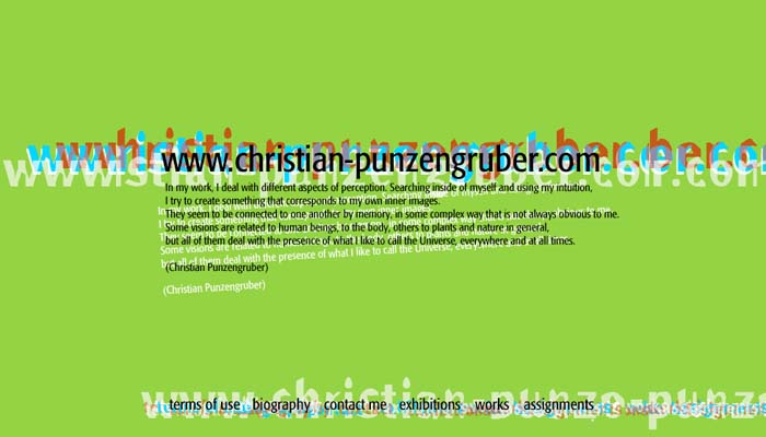 website christian punzengruber - artist designed by ateliers philipp kreidl photo graphik design